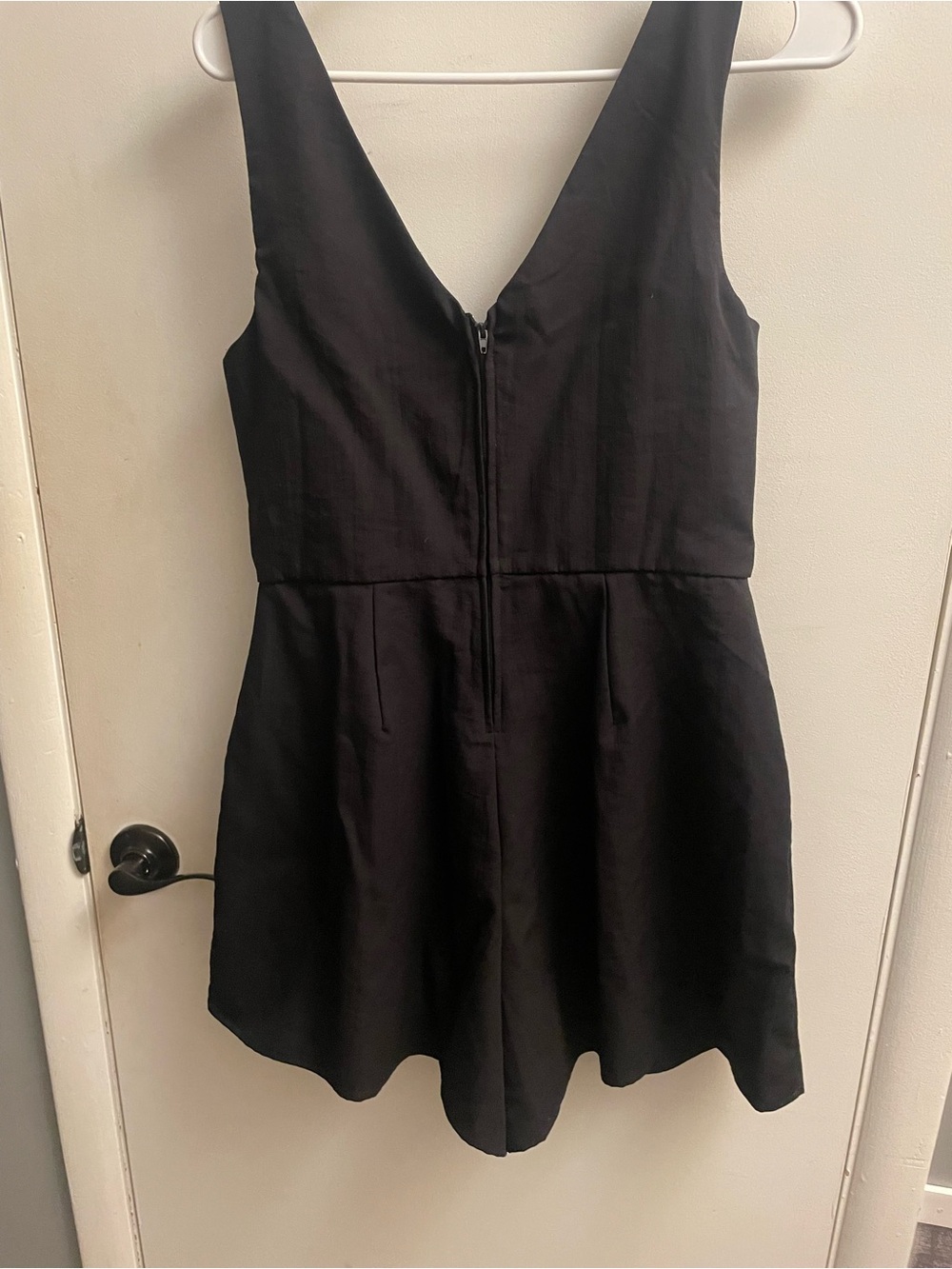 Black V-Neck One-Piece Romper